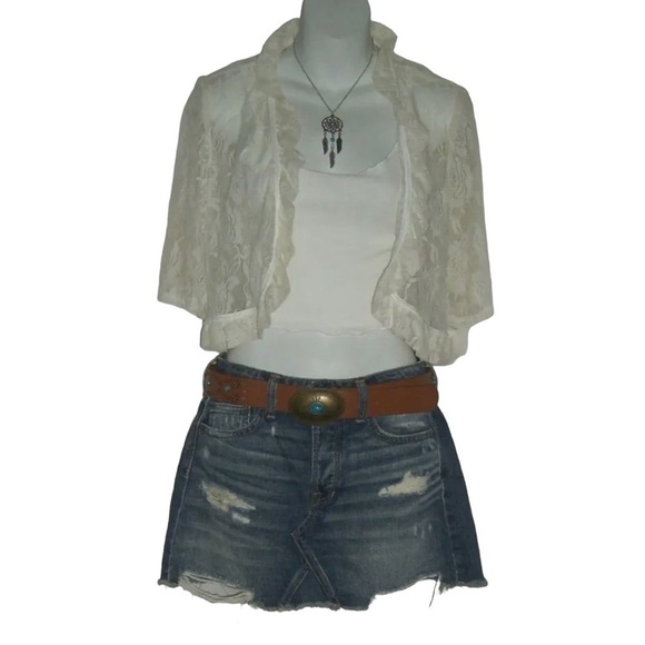 Glamour Lace Duster Flower Rose Cream Cami Daisy Jones Style Boho Festival Beach - Picture 2 of 9